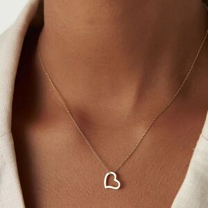 Delicate Gold Heart Pendant Necklace 14K